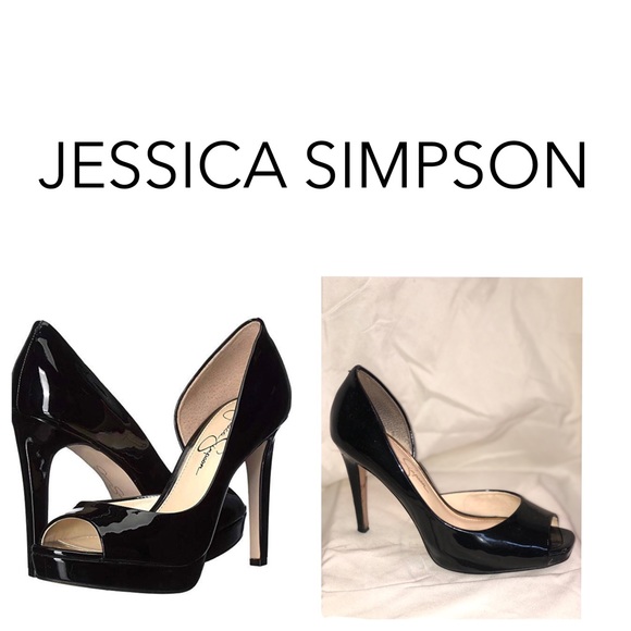 Black open toe platformed heel - Picture 1 of 1